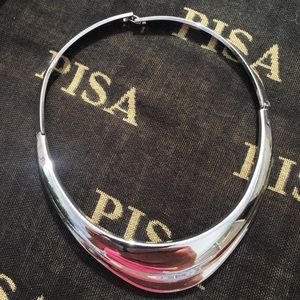 MONET silver toned choker necklace